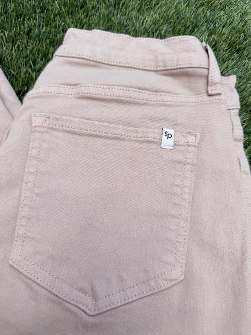 Shop Avara Boutique Tan Cropped Wide Leg Jeans with Patch Pockets - Picture 3 of 10